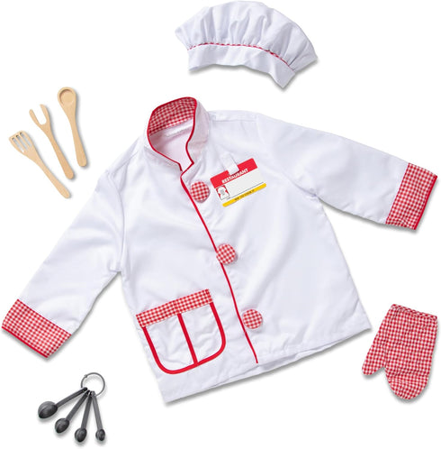 Melissa & Doug Chef Costume, Pretend Play Dress Up Set (8-Pc) Chef's