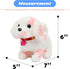 Hopearl Interactive Electronic Pet Plush Puppy - Walking Dog Toy with Woof and Moving Nodding Head for Toddlers, Pink,