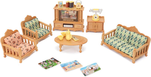 Dollhouse Furniture Set for Kids Toys, Miniature Doll House Accessories for Pretend Play, Boys Girls & Toddlers Age 3+