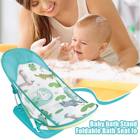 Generic Compact Toddler Bath Seat - Lightweight Infant Bathing Aid, Portable Cleaning Support | Adjustable Folding Tub