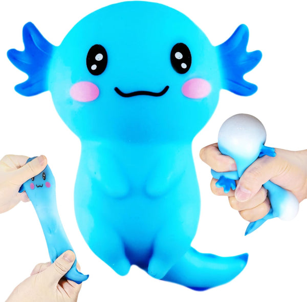 Belsheu Axolotl Animal Dough Fidget Balls Squishy Toys, Blue Axolotl Squeeze Sugar Stress