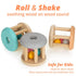 DUCKBOXX XX Montessori Infant Toys - Natural Wood Rolling Rattle Toy for Babies Ages 0m – 2yrs (3pcs Burlywood Base)