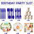 Camping Party Supplies Set, Outdoor Adventure Decorations for 20, Plates, Napkins, Cutlery for Birthday