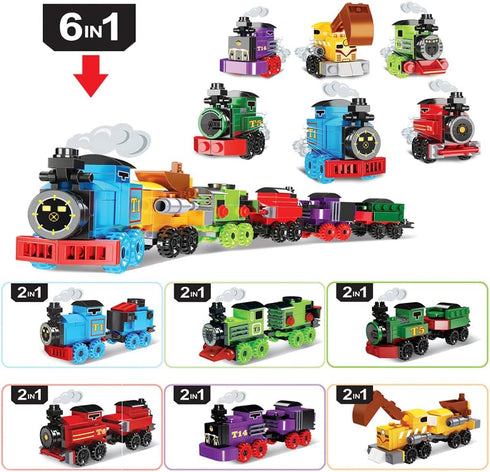 UMEELR Building Blocks - 12PCS Train Toys Surprise Eggs Sets, Easter Egg Train Building Blocks for Kids 2+