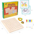 Wooden Geoboard with Rubber Bands, Educational Toy for Spatial Reasoning and Fine Motor Skills for Kids 3 Years+