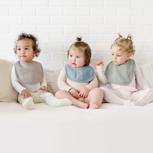 Konssy Muslin Baby Bibs for Boys Girls 6 Pack, 100% Cotton Baby Bib for Drooling and Teething, Absorbent Bandana Bibs