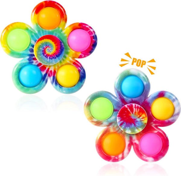 Gigilli Fidget Spinners Pop for Kids, 2 Pack Sensory Fidget Toys for Goodie Bags, Classroom Prizes