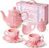 Giant bean Porcelain Tea Set, Pearl Pink Real Tea Party Set for