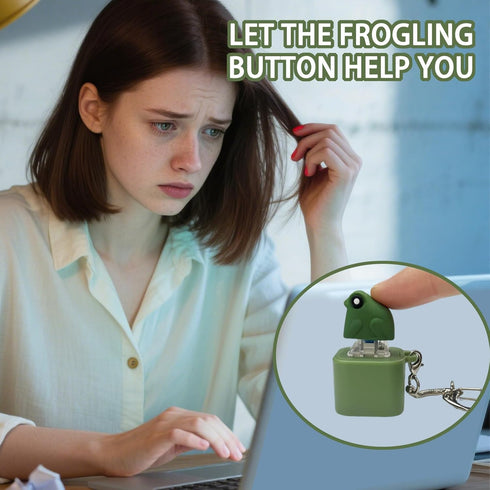 Frog Croaking Fidget Toy, Fun Stress Relief Toy with Led Lights, Cute Frog Croaking Keychain, Adults Keyboard Clicker