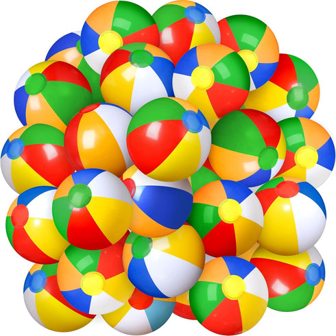 Honoson 30 Pieces 20 Inch Inflatable Beach Balls - Large Blow Up Pool Game Toys for Summer Swimming Parties