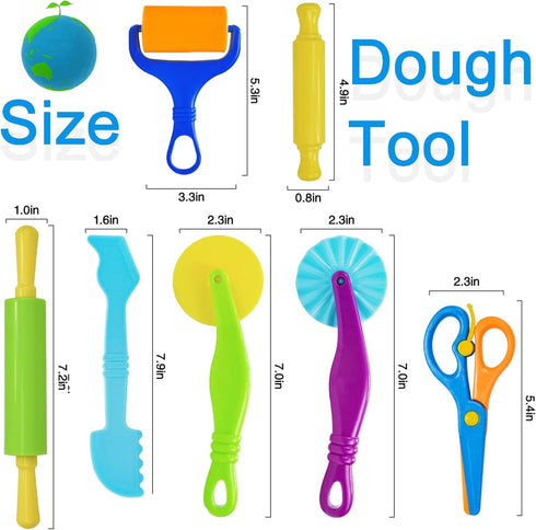 Yunerkita Set 13 Sets 4-8, (color02) Dough Tools for Kids, Pcs Dough Tools for Kids Ages Includes Molds Cutters Roller