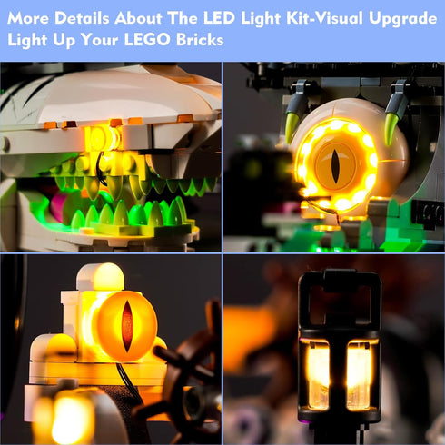 LED Light Kit for Lego DREAMZzz Nightmare Shark Ship 71469, Upgraded Creative Lighting Set (Lights Only)