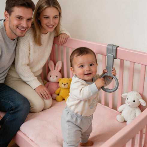 MHFOOU 4Pcs (2 2 Baby Playpen Pull up Rings,Pull up Rings for Playpen Baby Walking Exercise Assistant Tools for Infant