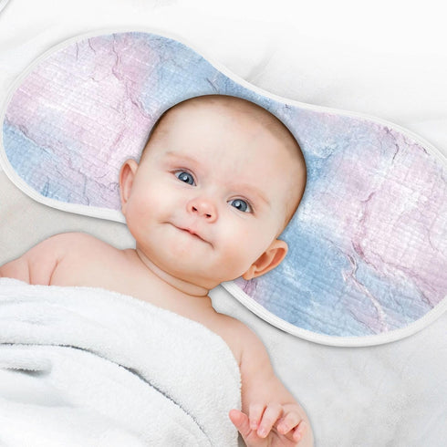 decor gift 4 Pack 22x11in Cotton Newborns Burp Cloths Breathable Pink and Light Blue Marble Texture Baby spit up Rags