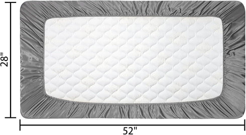 2 Pack Silk Crib Sheets for Baby, Sensitive Hair Satin Baby Mattress Sheet, Unisex 52’’x28’’x8’’