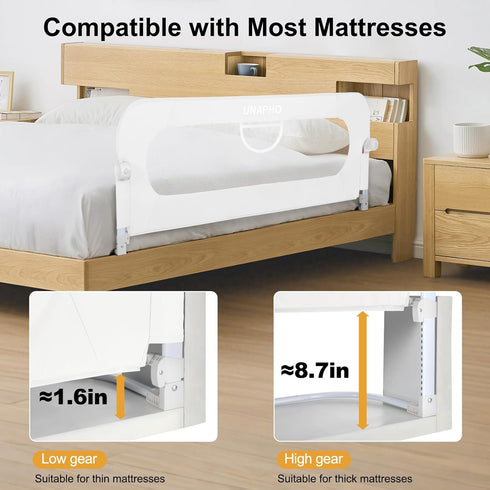 UNAPHO System,40" 29.5" Bed Rail for Toddlers,Swing Down Kids Bed Rails Guard for Twin,Full,Queen,Bunk Size Bed,Extra