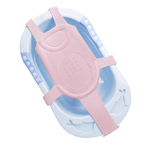 Adjustable Baby Bath Tube Support Mesh Net, Soft Breathable Shower Pad, Anti-Slip Bathtub Seat for 0-18 Months