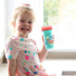 9 oz/ 270 ml 2 pack: 18 Nuby No Spill Insulated Transition Cup with Soft Rim Spout | | Aqua Animals & White Shapes