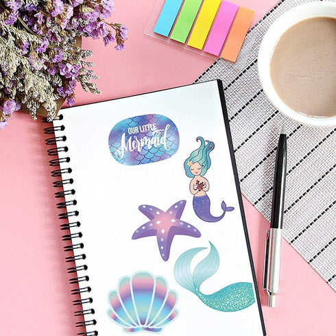 Mermaid Stickers (60pcs) for Laptop, Skateboard, Notebooks, Waterproof PVC for Kids and Adults