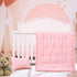 3 Set Set JISEN Piece Crib Bedding Soft Baby Ruffle Crib Comforter with Quilt, Sheet, Pillowcase - Nursery Bedding