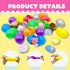CHHOEAV 24 Pack Easter Mochi Squishy Toys Filled Easter Eggs, Plastic Easter Eggs Filled with Easter Squishy Toys