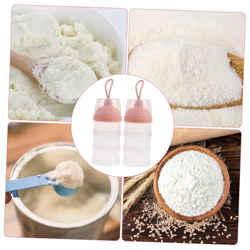 LIFKOME 2pcs Milk Powder Dispenser Travel Friendly Formula Container with Three Layers for Accurate Feeding Capacity