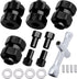 4 Pieces Aluminum Extended 7mm Hex Wheel Hubs & 8mm Thick Wheel Spacers for Axial SCX24 Models (Black)
