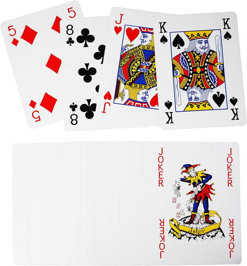 Yuanhe Jumbo Large Playing Cards, Giant Oversized Deck for Casino Party Decorations, 8 x 11 Inch