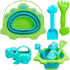 Beach Toys, Sand Box Toys for Kids Outdoor, 2.5L Silicone Collapsible Bucket, Dinosaur Watering Can, Shovels for Summer