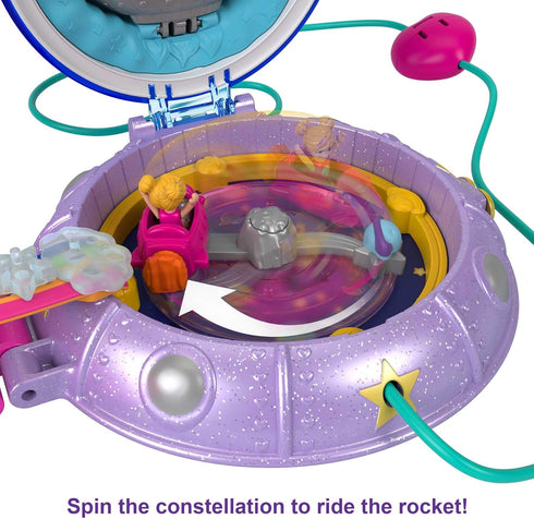 Polly Pocket Dolls and Accessories, Compact with 2 Micro Dolls, 15 Toy Pieces and 1 Fashion Piece, Double Play Space