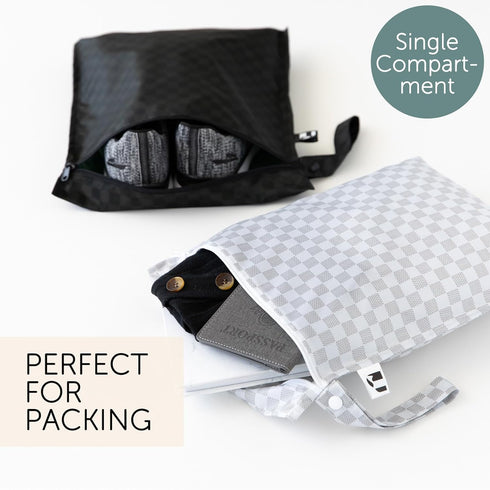 2pk Bumkins Roamio - Waterproof Wet Bag - For Baby, Travel, Swim Suit, Cloth Diapers, Pump Parts, Pool, Gym, Toiletry