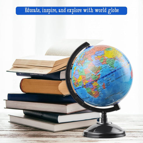 VAP 6 inch World Globe for Kids Learning - Interactive Earth Globe with Stand for Children Students Educational