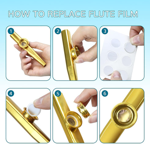 Bercoor 10 18 PCS Kazoos Musical Instruments, Metal Kazoos with Flute Membranes for Music Lover Beginners Kids Gift