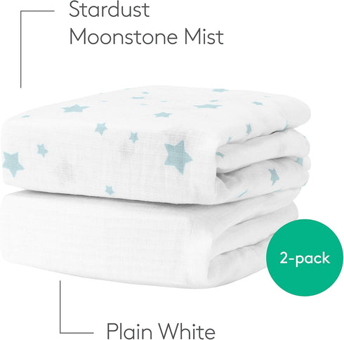 (2-Pack) Newton Baby Fitted Crib Sheet - Ultra Breathable and Soft, Organic Cotton, Fits All Standard Cribs, White