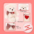 Small White Teddy Bear with Heart - Cute Valentine's Day Soft Stuffed Bear Plushie