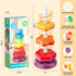 1-3, Baby Spinning Stacking Toys for Toddlers Sensory Montessori Toys for One Year Old Girl Boy, Rainbow Ring Stacker