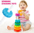 Baby Spinning Stacking Toys Sensory Toys for Toddlers 1-3, Rainbow Ring Spin Montessori Toys for Babies 6-12 Months, Autism Learning Toy for 1 2 3 One Year Old Girl Boy Christmas Birthday Gifts