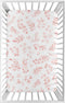 Sweet Jojo Designs Blush Pink and White Floral Leaf Girl Fitted Mini