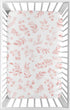 Sweet Jojo Designs Blush Pink and White Floral Leaf Girl Fitted Mini