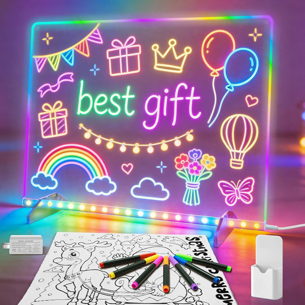 Led Note Board with Colors,16''Drawing Tablet,6 Modes & 8 Colors Light Up
