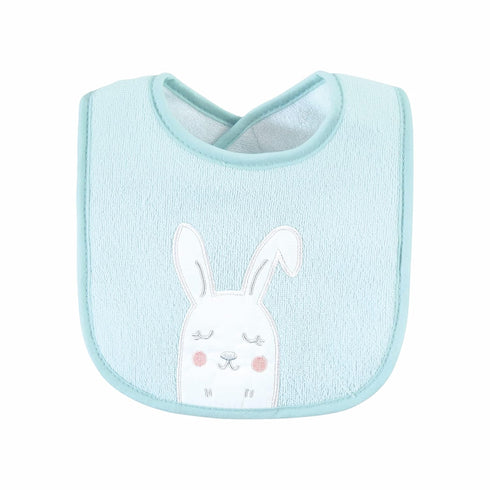 Hudson Baby Unisex Cotton Terry Drooler Bibs - Bunny Design, One Size