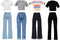 Bencailor 8 Pieces Doll Clothes for 11.5 Inch Girl Dolls, Cotton Elf Sweaters and Denim Pants Regular Outfit