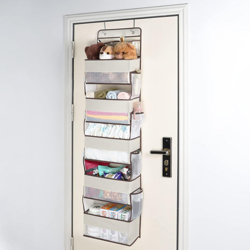 Univivi Over The Door Organizer, Wall Mount Hanging Organizer with Large Compartments and Mesh Side Pockets