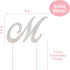 Letter M Cake Topper - Premium Silver Metal M Monogram Wedding or Anniversary Party Decoration, Sparkly Rhinestone