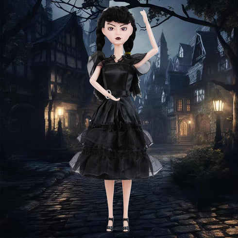 11.5 inch Black Doll with Gift Box, Black Dress, High Heels, and Hair, Perfect Gift for Girls & Fans