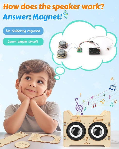 8-12, 8-13, Set, 9 10 11 14 15 16 Poraxy Science Kits for Kids Age STEM Toys for Build Your Own Bluetooth Speaker