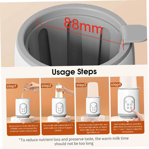 Ferricult Bottle Warmer Quick Thawing PP Portable Bottle Warmer with Smart Temperature Control for Breastmilk Baby