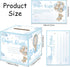 SZSHANN 51 Pcs Bear Diaper Raffle Tickets with Diaper Raffle Card Box for Baby Shower Supplies, Blue Bear Themed Insert