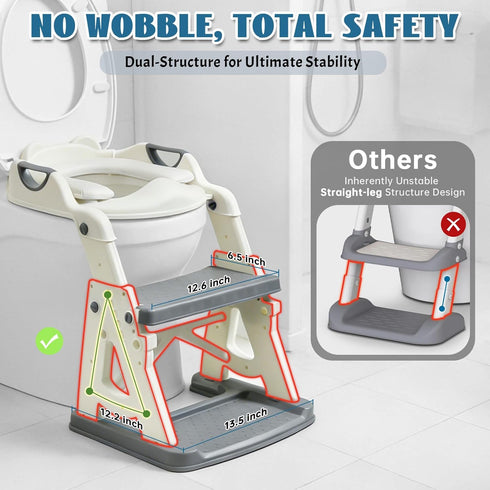 UIABOPZ 2 1 Potty Training Toilet Seat, Stable Potty Training Seat with Step Stool, in Toddler Toilet Seat with Steps