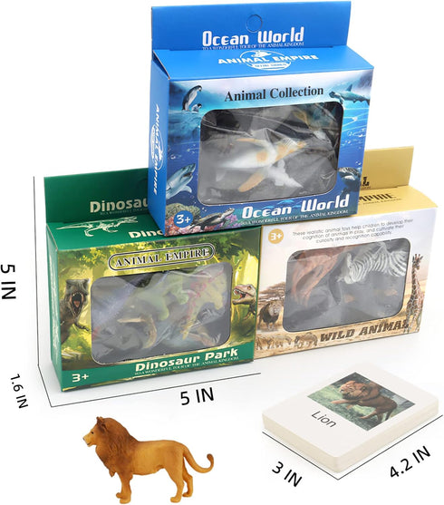 36 Small Animal Figurines, Learning & Education Toys, Realistic Dinosaur Zoo Jungle Safari Figures